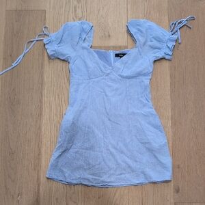 Lulu's Sky Blue Puff Sleeve Blouse